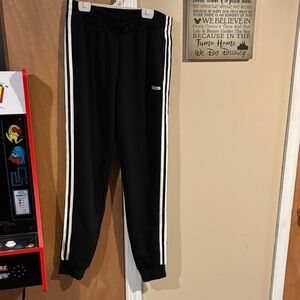 adidas Black Jogger Pants with White 3-Stripes